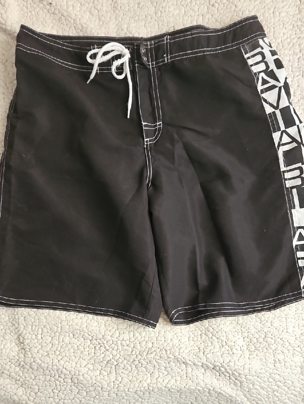 Women's Black Swim Board Shorts with Side Design Size M